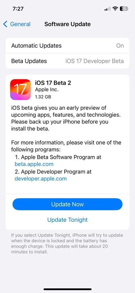 iOS 17 Beta 2 Update